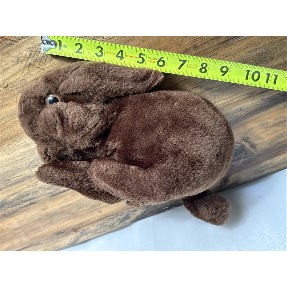 Vintage Puppet Toy Bunny Rabbit Velvet Stable Dark Brown Plush Animal 11
